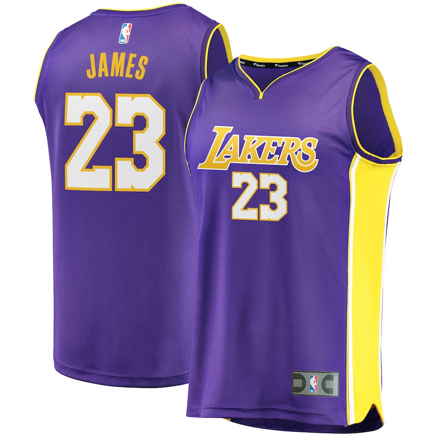 Men's Los Angeles Lakers #23 LeBron James Purple NBA Stitched Jersey